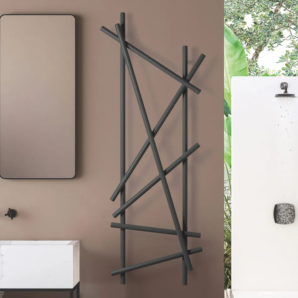 Elektrisk stålkylare med rundsektionsrör Tillverkad i Italien - slumpmässigt Viadurini