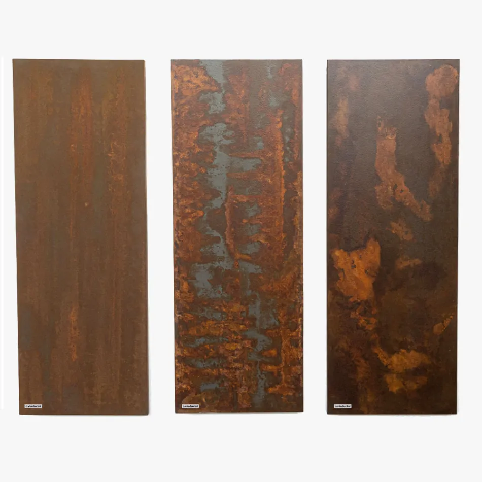 Elradiator i italiensk marmorpulver med Corten-effekt - Lines Viadurini