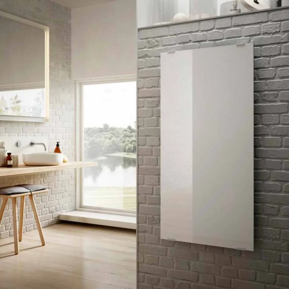 El-radiator i vitt glas Star design, tillverkad i Italien Viadurini