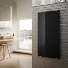 Modern design svart glas elektrisk radiator Star, tillverkad i Italien Viadurini