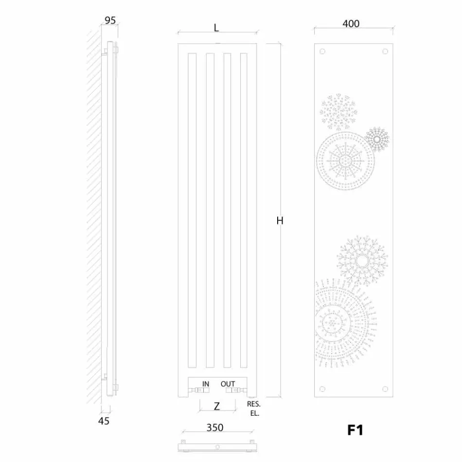 vertikalt elektriskt radiator med lock design New Dress Scirocco H Viadurini