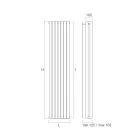Hydraulisk radiator med horisontella kollektorer och vertikala rör - Colomba Viadurini