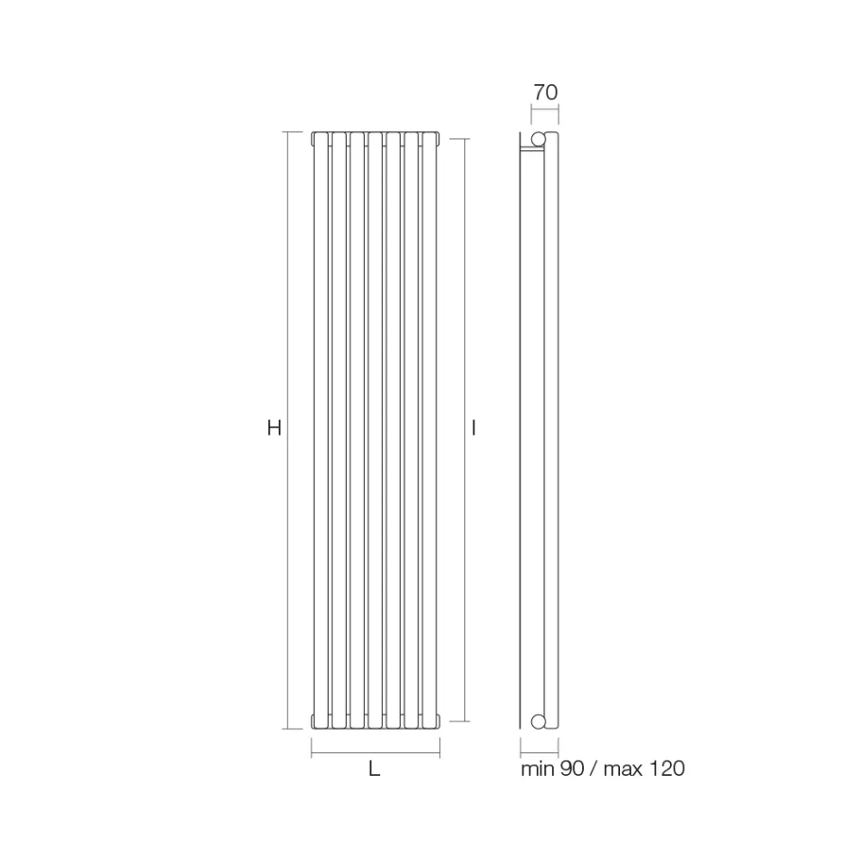 Hydraulisk kylare med horisontella samlare i kolstål - körsbär Viadurini