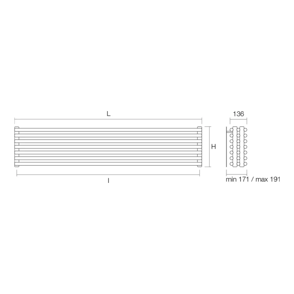 Hydraulisk kylare med Triple Series of Horizontal Elements Made in Italy - Caramella Viadurini
