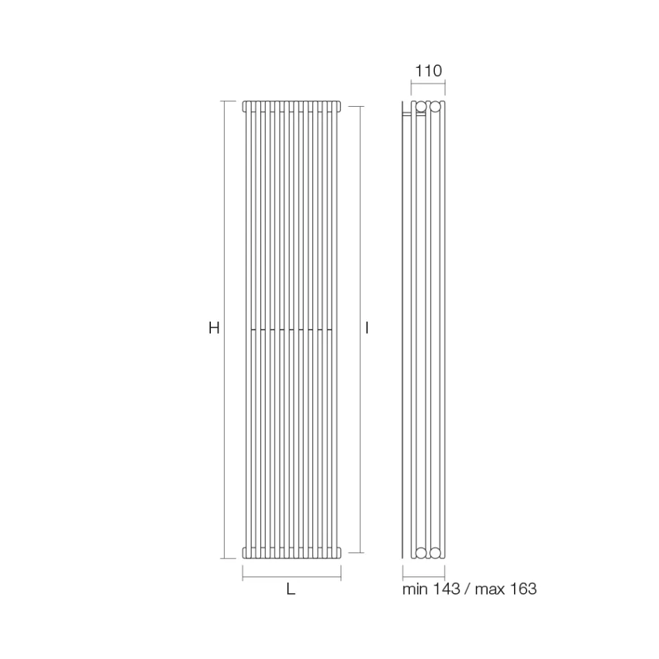 Hydraulisk kylare med trippelserie vertikala element tillverkad i Italien - Cenci Viadurini
