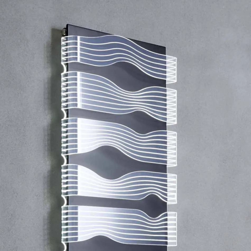 Design hydraulisk kylare för vardagsrum eller badrum med LED 839 W - glans Viadurini