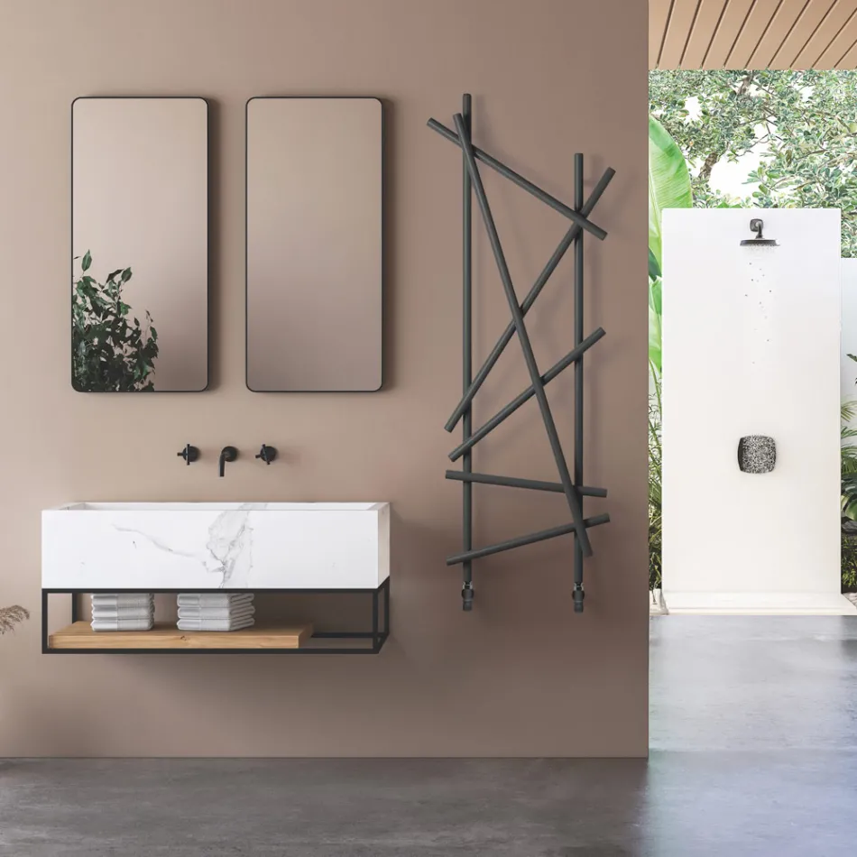 Hydraulisk kylare i stål med rundsektionsrör Tillverkad i Italien - slumpmässigt Viadurini