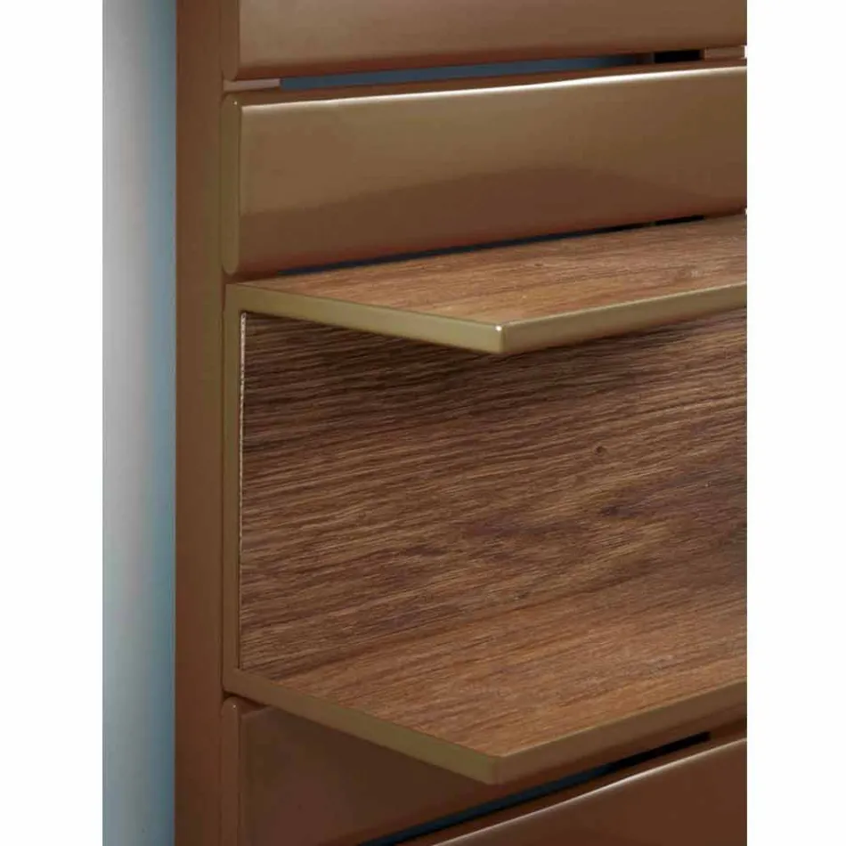 Hydrauliska Termoarredo stål, ek hyllor, Utility Scirocco H Viadurini