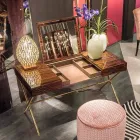 Moderna sminkbord med sufflett i blankt ebenholts Ada 3 Viadurini