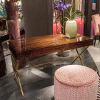 Moderna sminkbord med sufflett i blankt ebenholts Ada 3 Viadurini