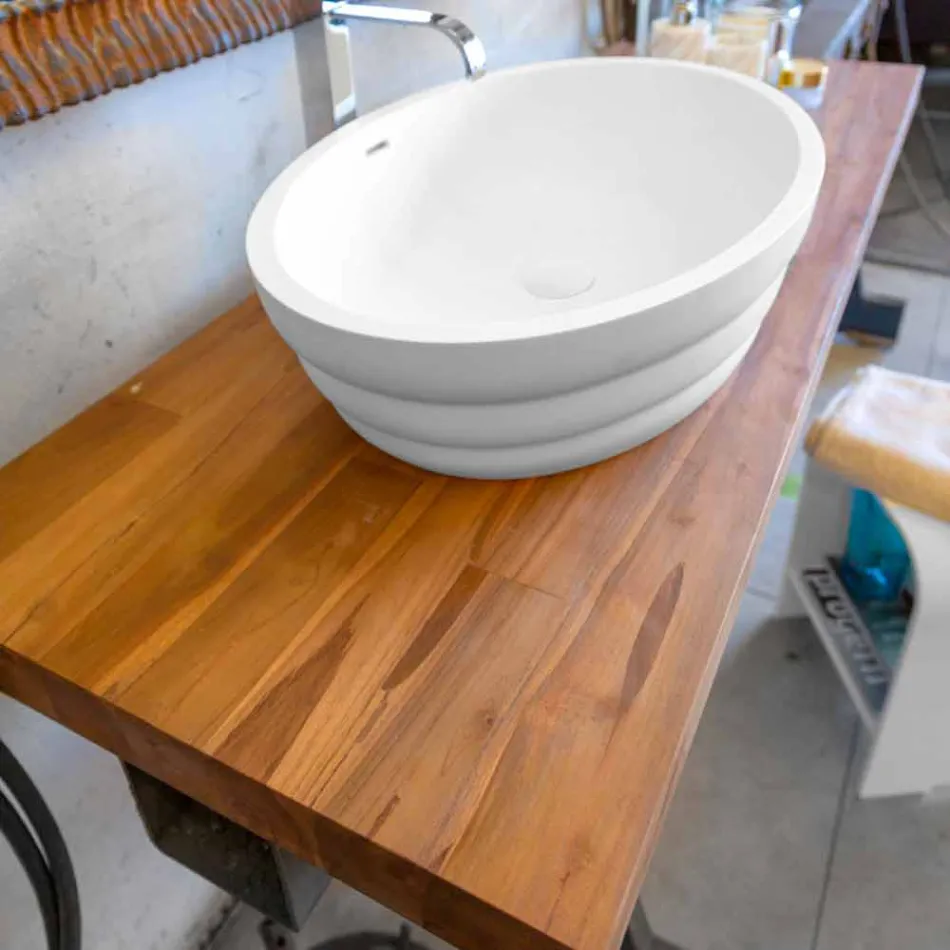 Norcia väggmonterad teakhängd tvättställ Viadurini