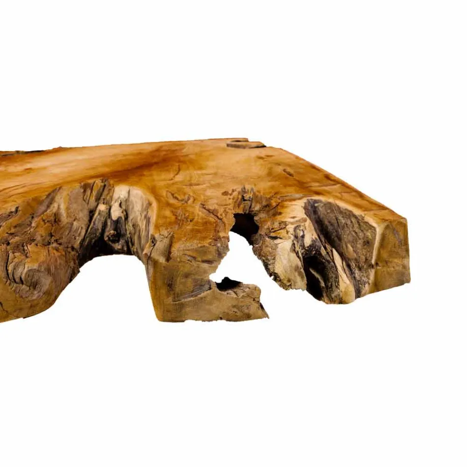 Upphängd badrumsskiva i massivt teak, unikt stycke - perfekt Viadurini