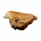 Upphängd badrumsskiva i massivt teak, unikt stycke - perfekt Viadurini