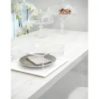 Transparent Plexiglass Square Cake Cake Pan Made in Italy 2 storlekar - Crotone Viadurini