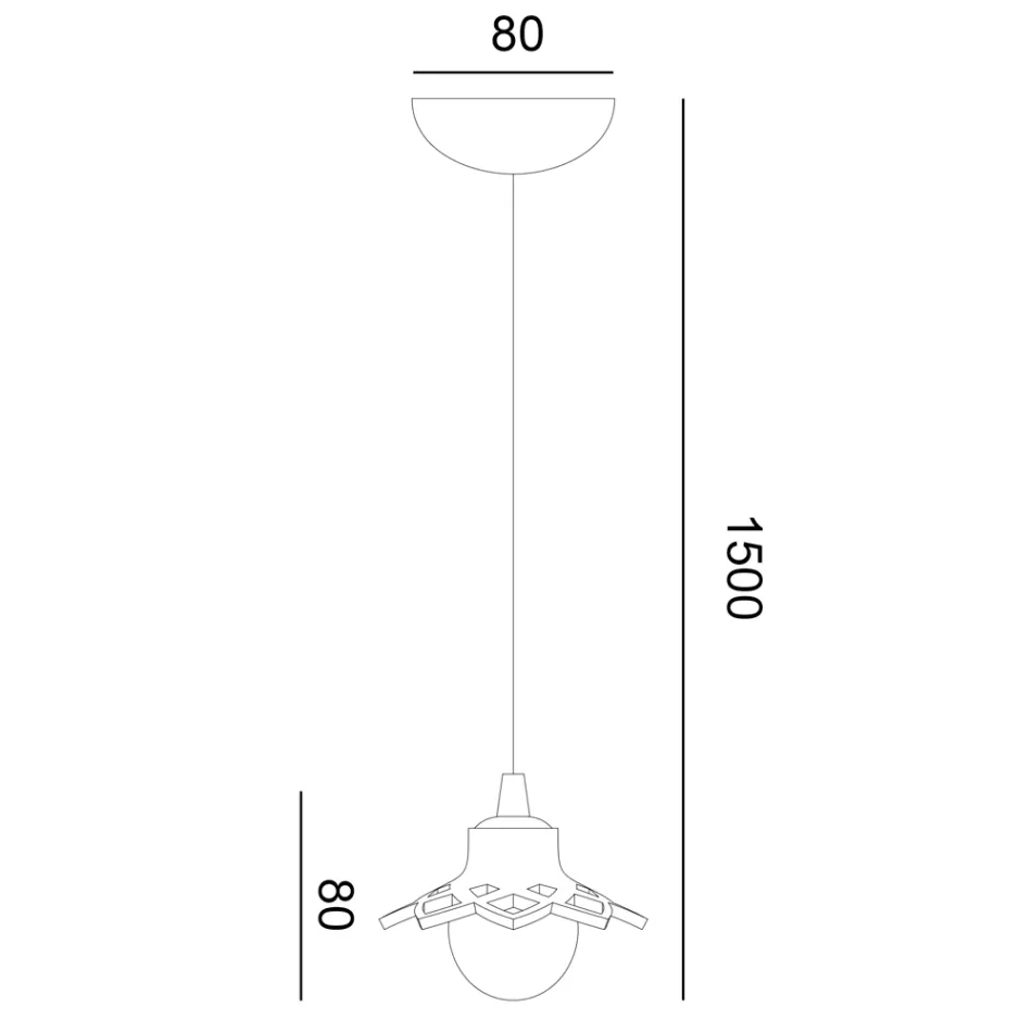 Toscot Apuane upphängningslampa i terrakotta utan rosett Tillverkad i Toscana Viadurini
