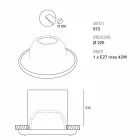 TOSCOT Battersea till stora fyren byggdes Ø22,5 cm Tillverkad i Toscana Viadurini