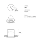 Toscot Carso infälld spotlight Ø14 cm i terrakotta tillverkad i Toscana Viadurini