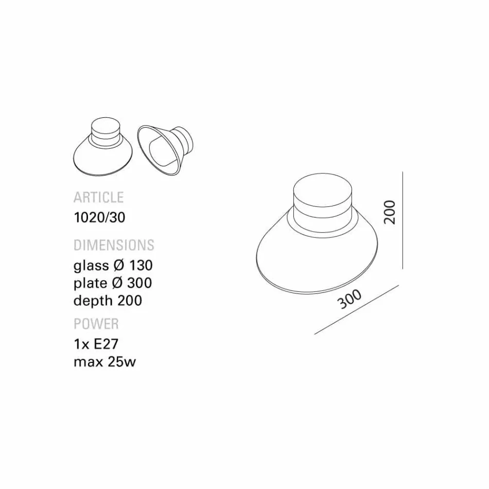 ! Lamp TOSCOT Chapeau vägg / tak gjort i Toscana Viadurini