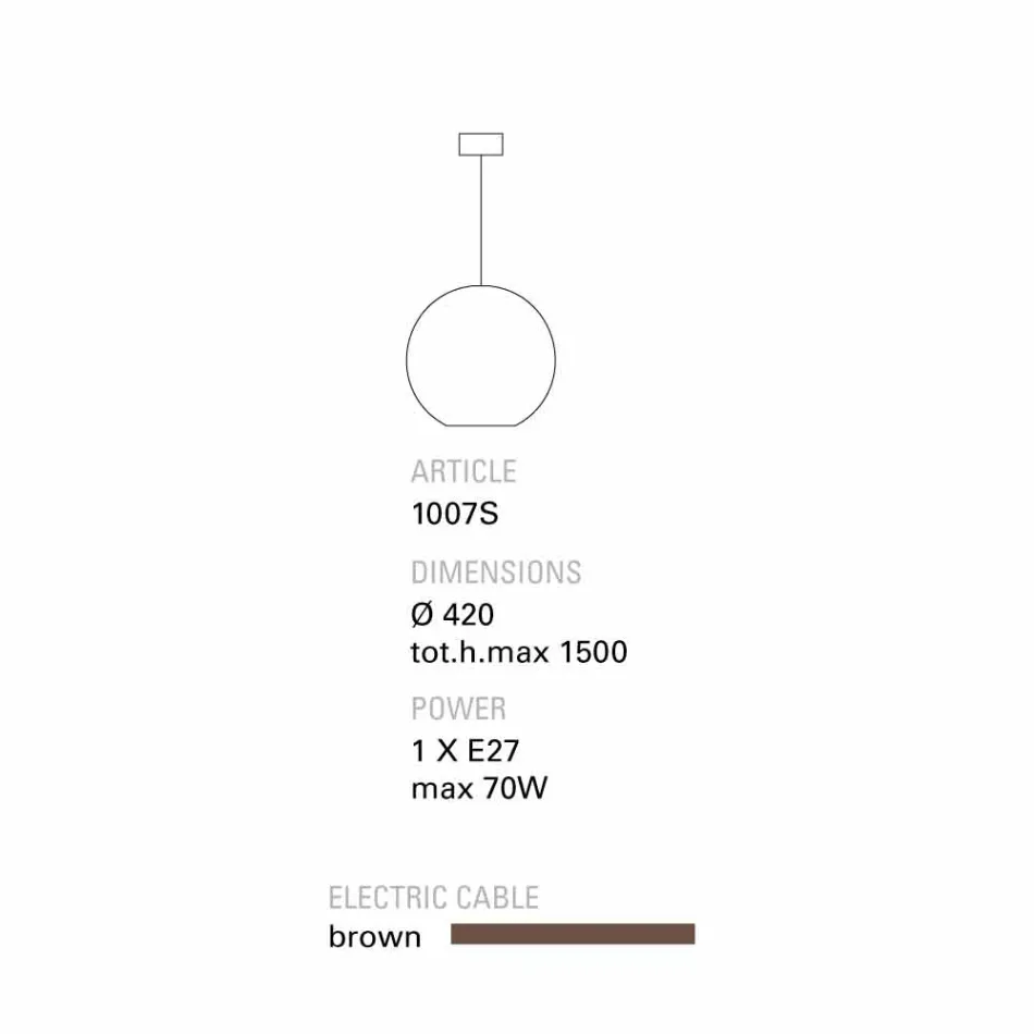 TOSCOT Newton Samtida taklampa i handgjorda terrakotta Viadurini