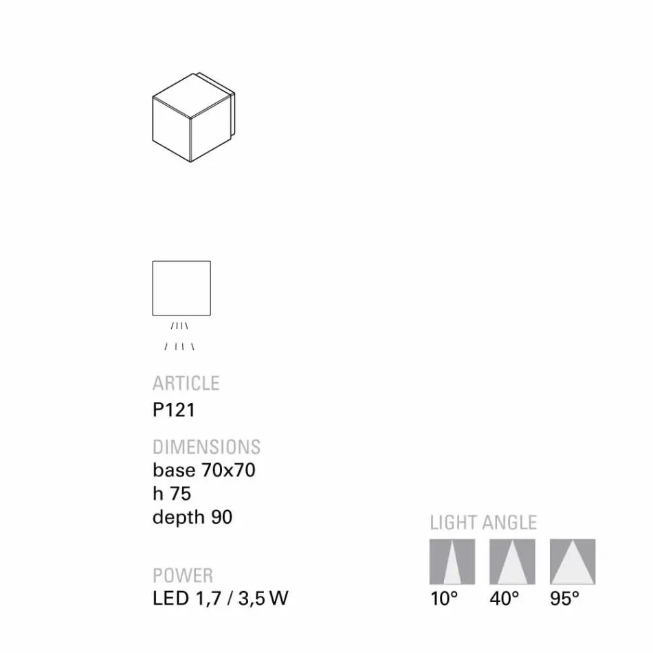 TOSCOT Smith applikation LED Exteriör terrakotta, handgjorda Viadurini