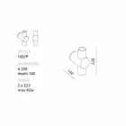 Trafik TOSCOT vägglampa med metallbas produceras i Toscana Viadurini