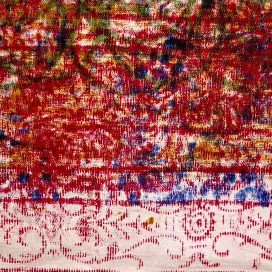 Handgjord bomullsduk Handgjord tryck en bit - märken Viadurini