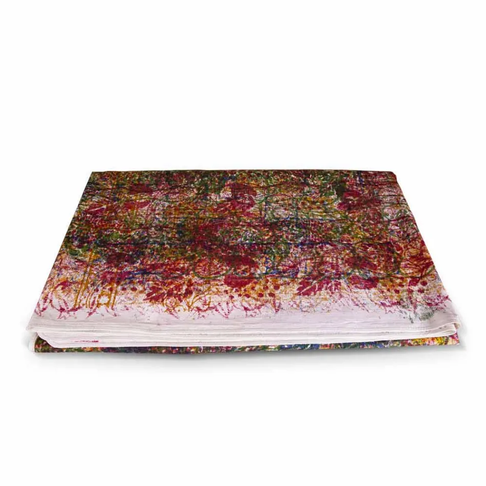 Handgjord bomullsduk Handgjord tryck en bit - märken Viadurini