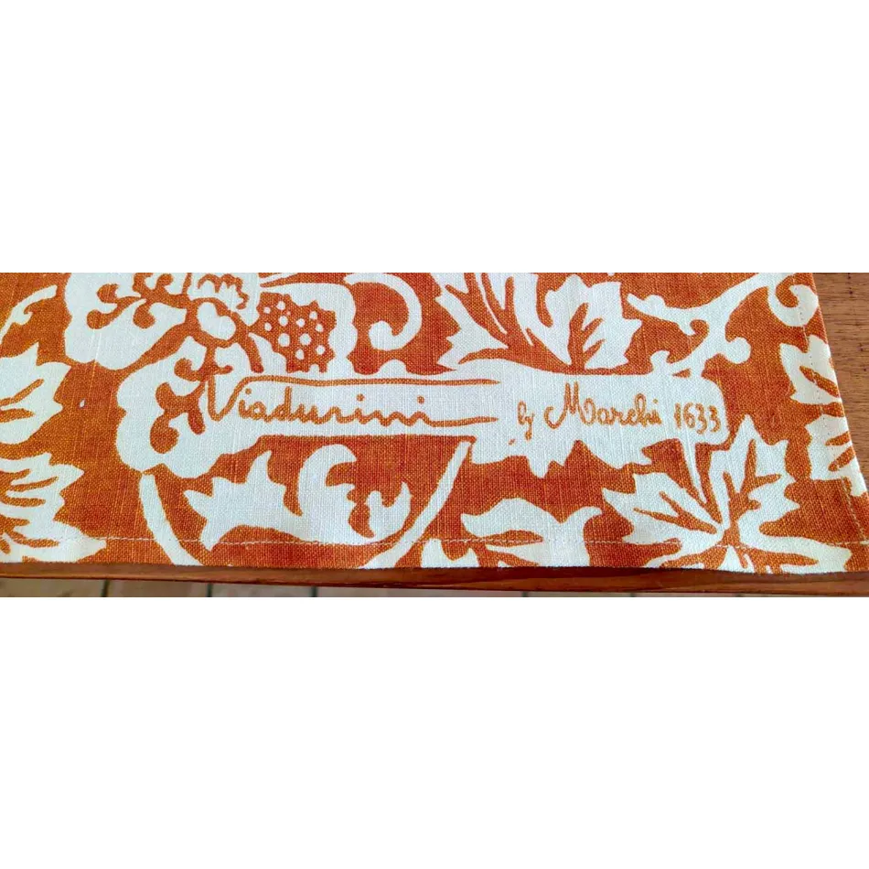 Handtryckt konstnärlig bordduk unikt stycke av högt italiensk hantverk Viadurini