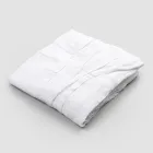 Vit linneduk med italiensk lyxig plisserad kant - Tippel Viadurini