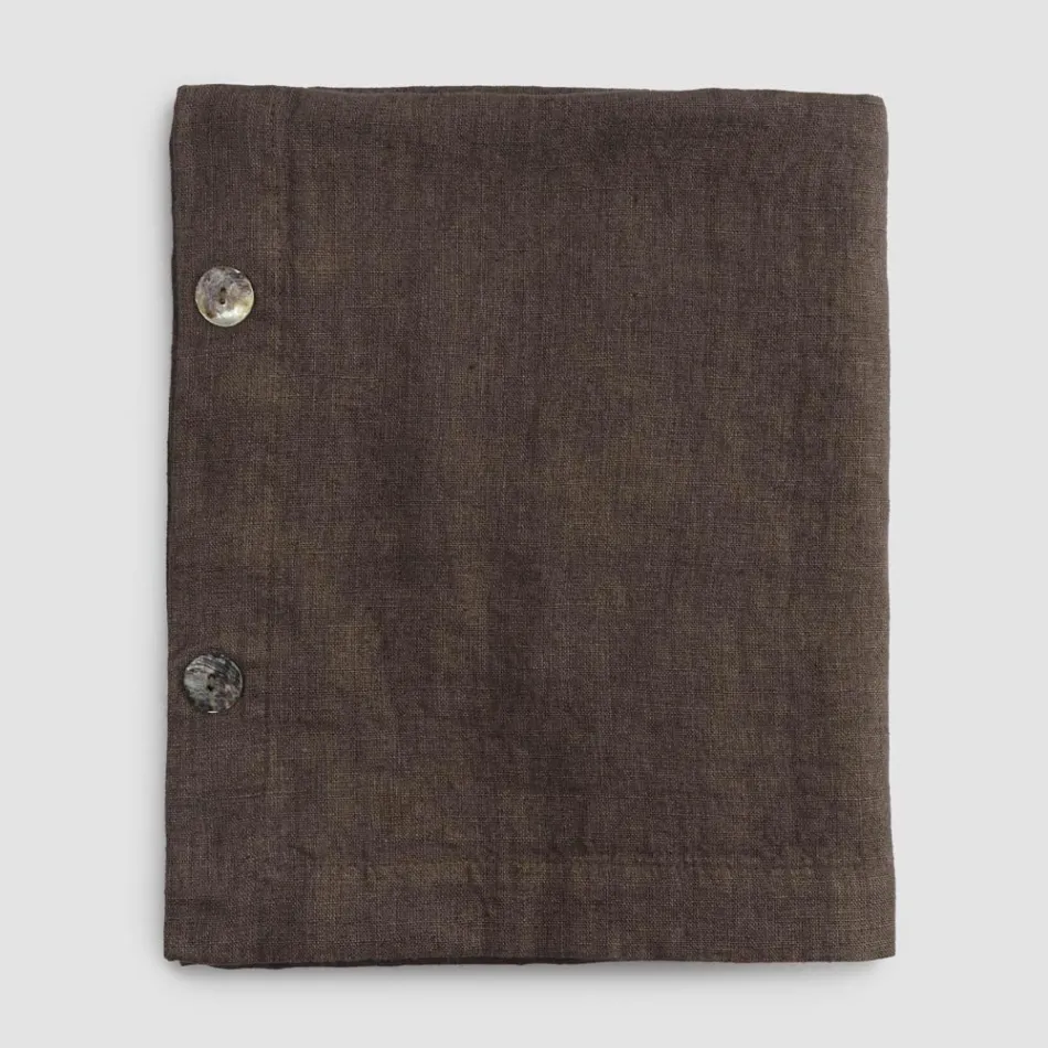 Modulär duk i färgat linne med knapphål och 10 knappar - Medelhavet Viadurini