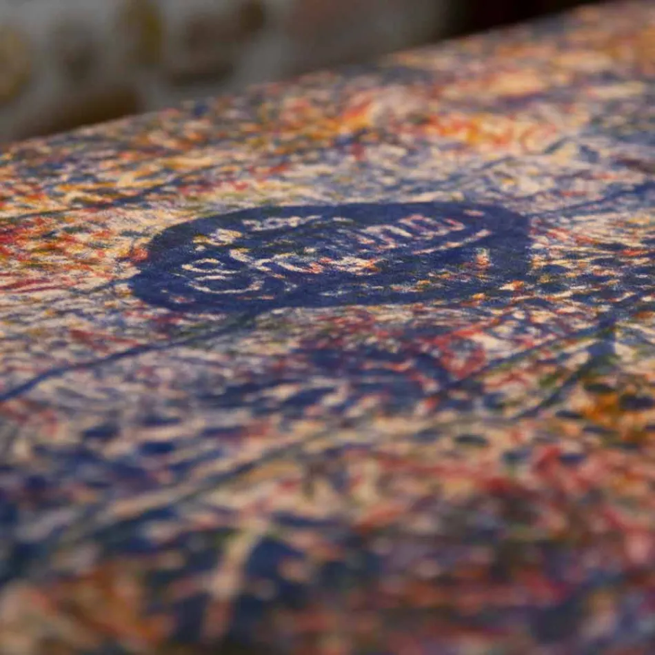 Bordsduk av italiensk konst med handtryckt bomull en bit - märken Viadurini