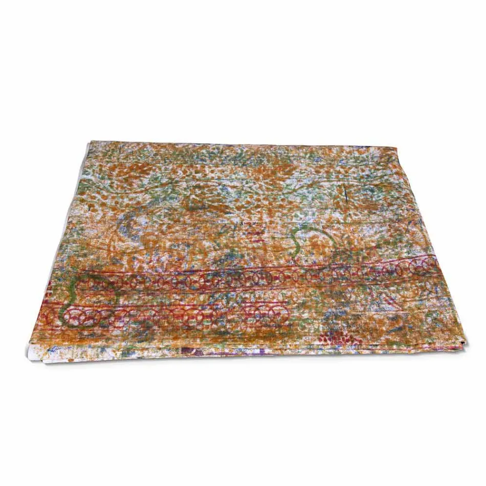 Bordsduk av italiensk konst med handtryckt bomull en bit - märken Viadurini