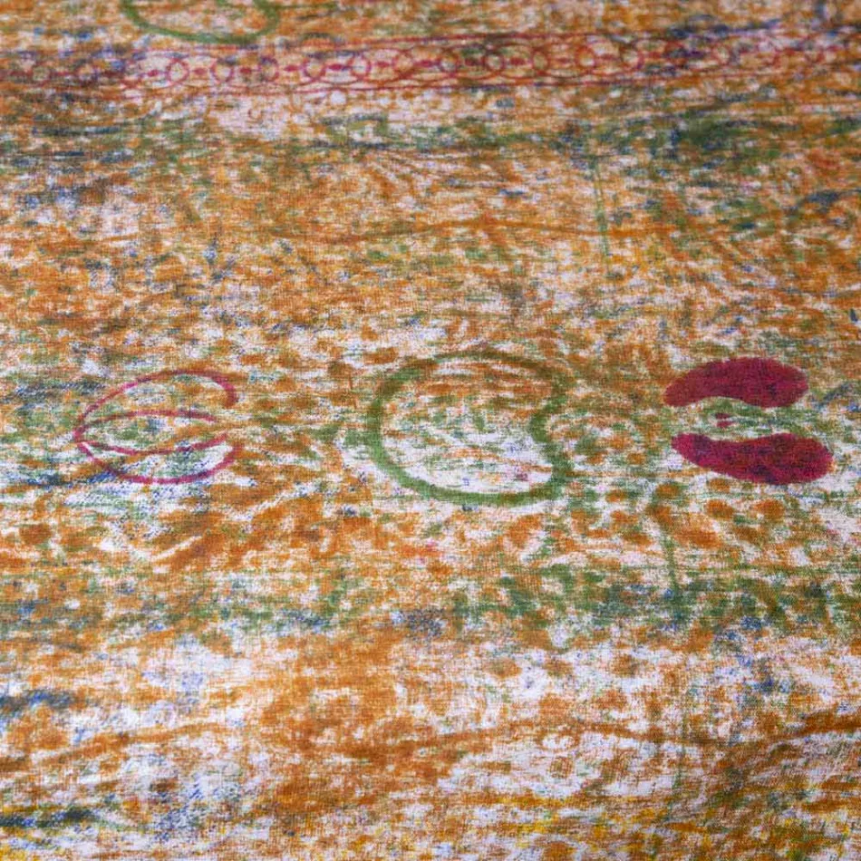 Bordsduk av italiensk konst med handtryckt bomull en bit - märken Viadurini