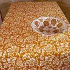 100% italiensk handgjord linnedduk med handtryck i ett stycke - märken Viadurini