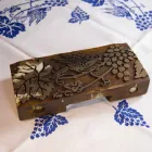 Hög konstnärlig linneduk med italiensk konsthandtryck - märken Viadurini