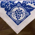 Hög konstnärlig linneduk med italiensk konsthandtryck - märken Viadurini