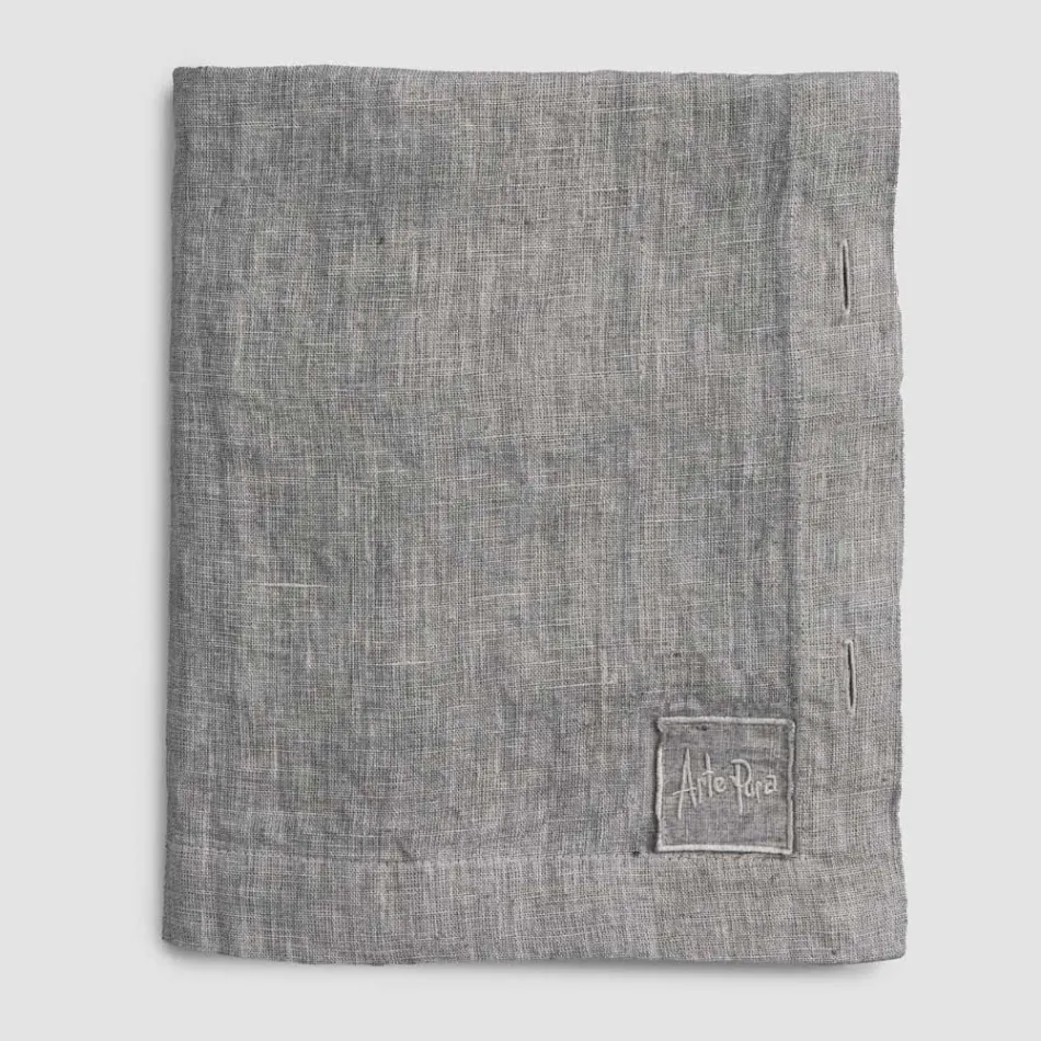 Rektangulär linneduk med knapphål och 10 knappar, lyx - Medelhavet Viadurini