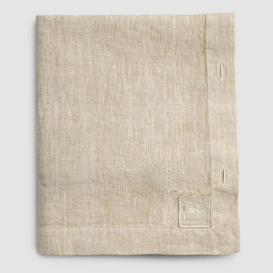 Rektangulär linneduk med knapphål och 10 knappar, lyx - Medelhavet Viadurini