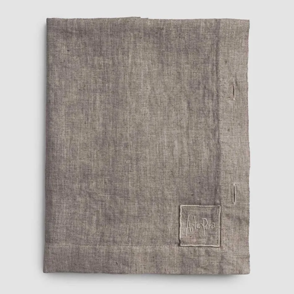 Rektangulär linneduk med knapphål och 10 knappar, lyx - Medelhavet Viadurini