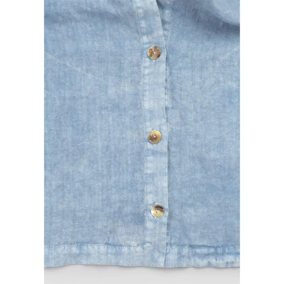 Rektangulär linneduk med knapphål och 10 knappar, lyx - Medelhavet Viadurini