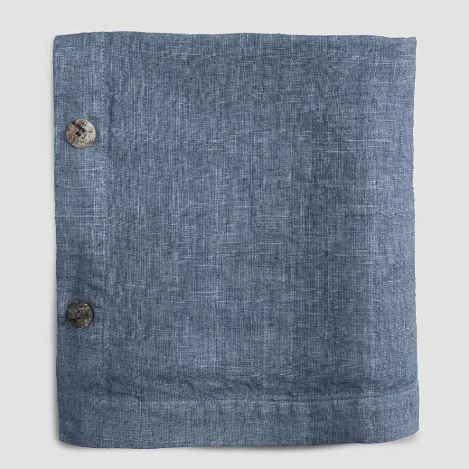 Rektangulär linneduk med knapphål och 12 lyxiga knappar - Medelhavet Viadurini