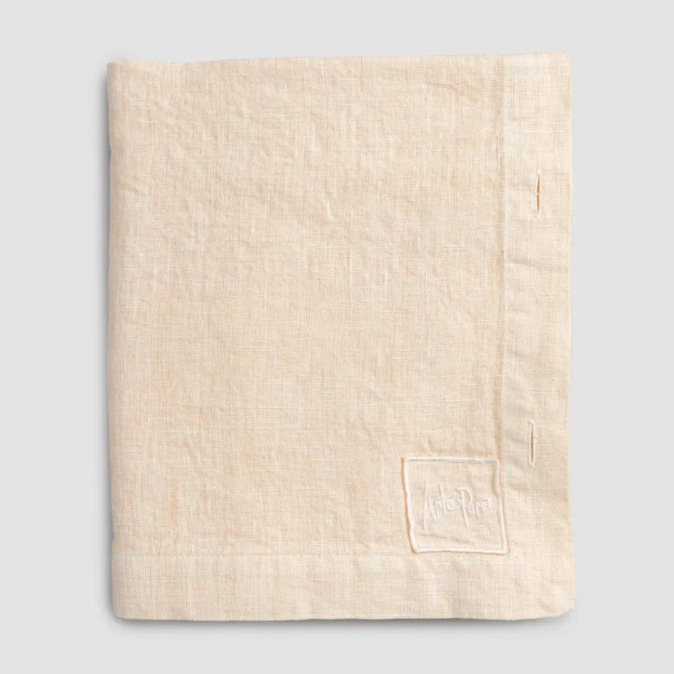 Rektangulär linneduk med knapphål och 12 lyxiga knappar - Medelhavet Viadurini