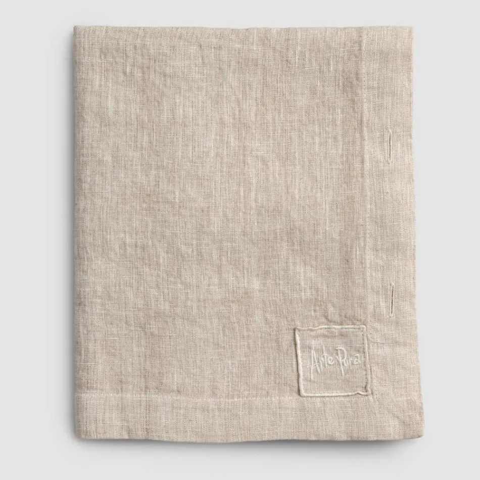 Rektangulär linneduk med knapphål och 12 lyxiga knappar - Medelhavet Viadurini