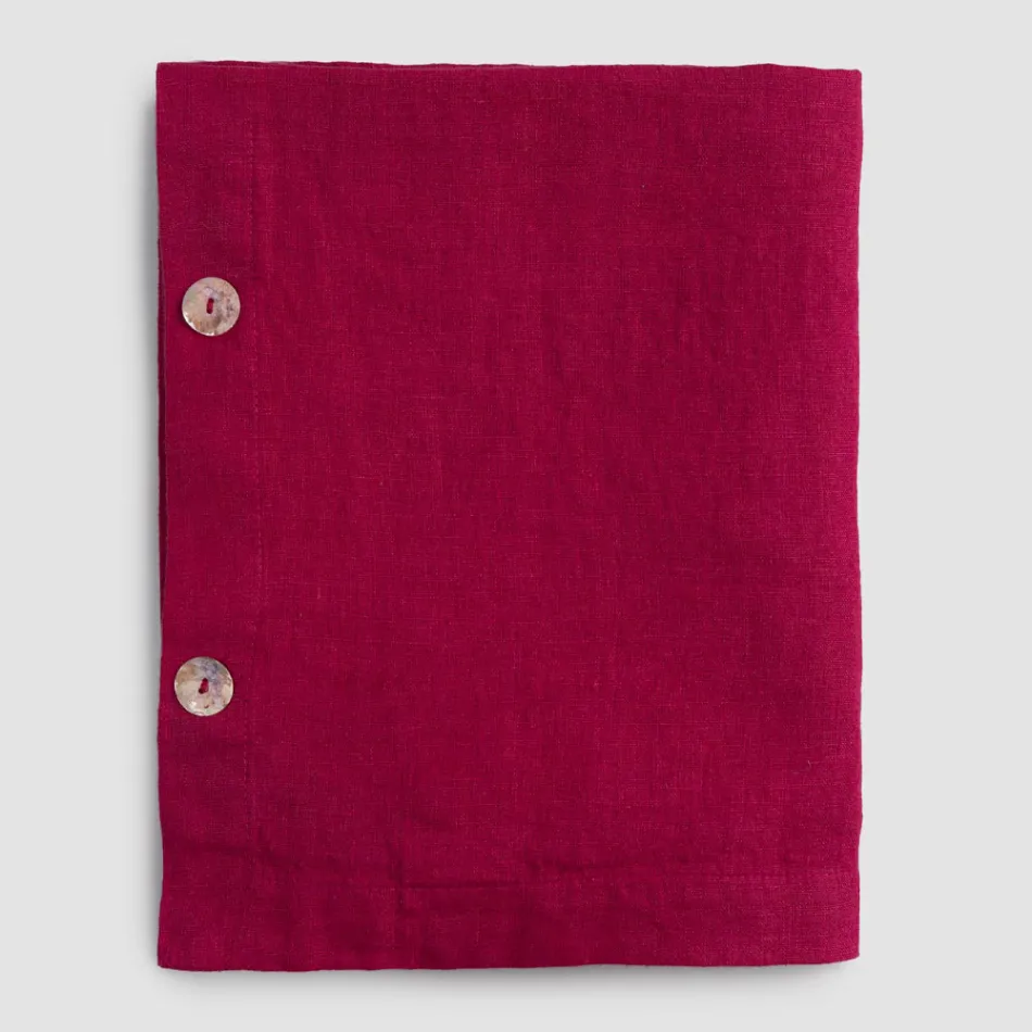 Rektangulär linneduk med knapphål och 12 lyxiga knappar - Medelhavet Viadurini