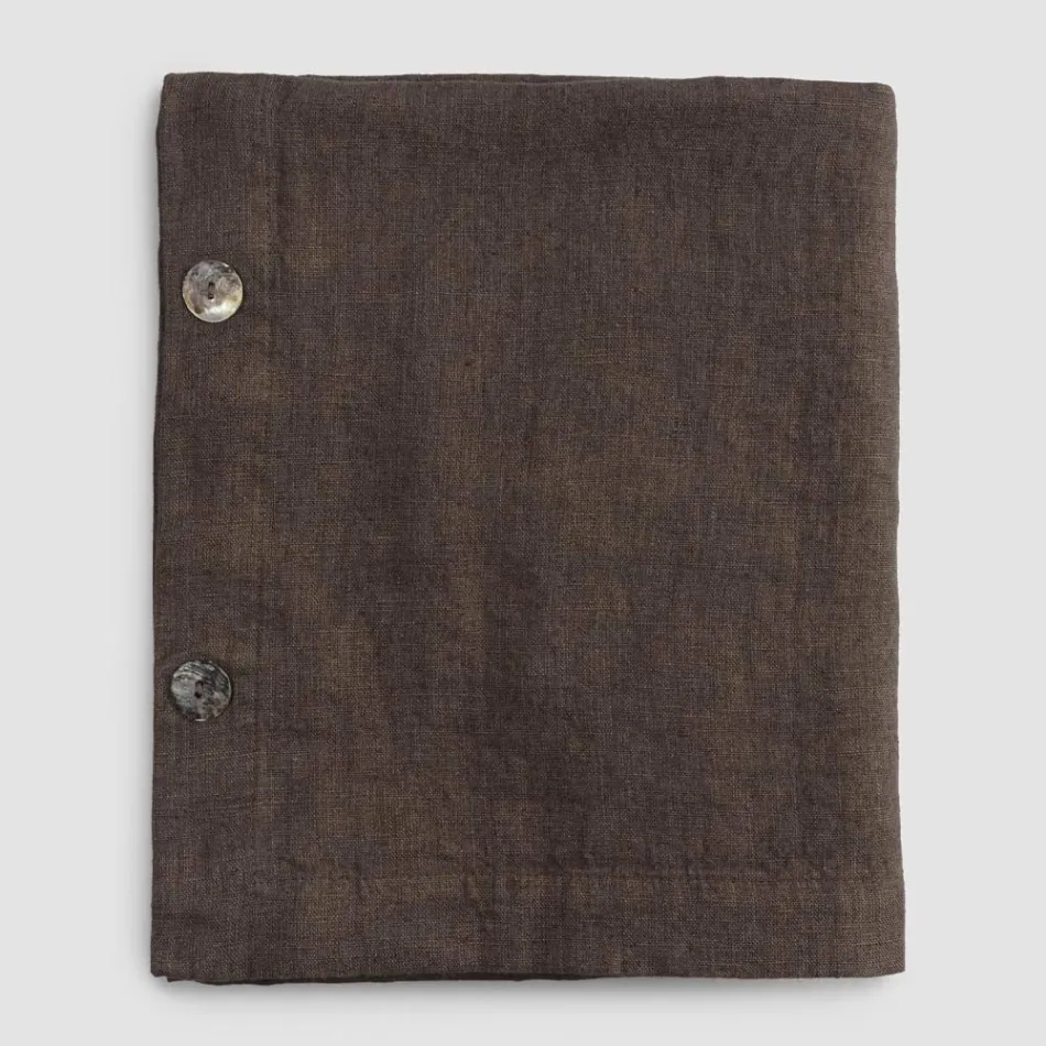 Rektangulär linneduk med knapphål och 12 lyxiga knappar - Medelhavet Viadurini