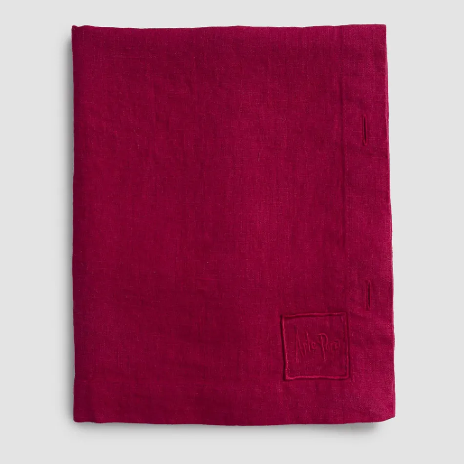 Rektangulär linneduk med knapphål och 12 lyxiga knappar - Medelhavet Viadurini