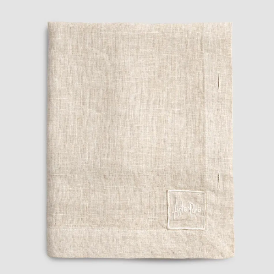 Lyxig modulfärgad linneduk med knapphål och 12 knappar - Medelhavet Viadurini