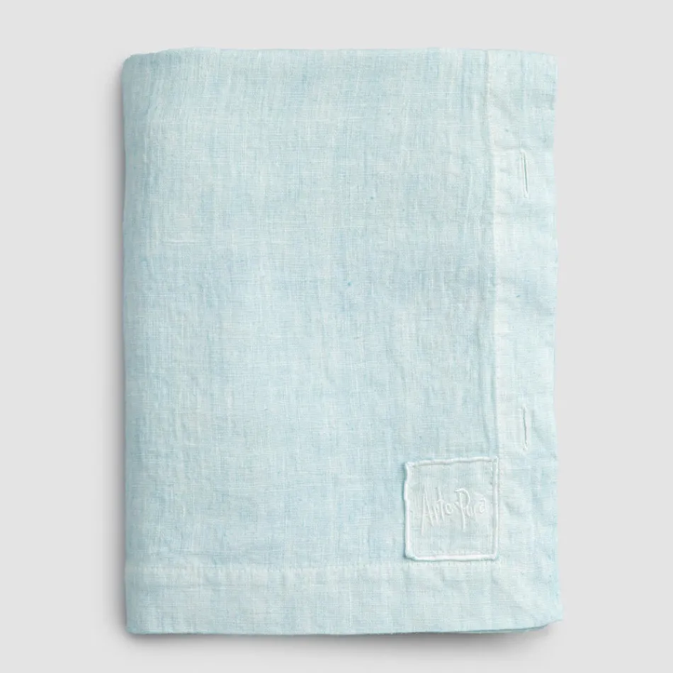 Lyxig modulfärgad linneduk med knapphål och 12 knappar - Medelhavet Viadurini