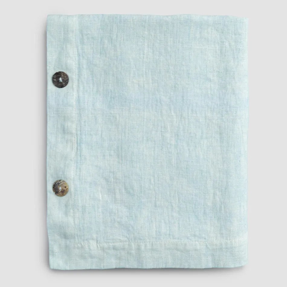 Lyxig modulfärgad linneduk med knapphål och 12 knappar - Medelhavet Viadurini