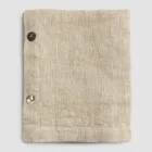 Lyxig modulfärgad linneduk med knapphål och 12 knappar - Medelhavet Viadurini